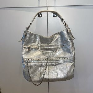 Jessica Simpson Silver Shoulder Purse Bag